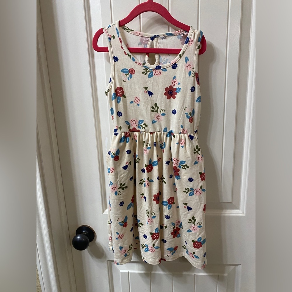 Kids spring summer print flower dress I girls size 5/6 I sleeveless casual dress